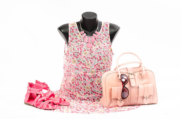 istock Floral dress on mannequin with matching accessories. 477493302