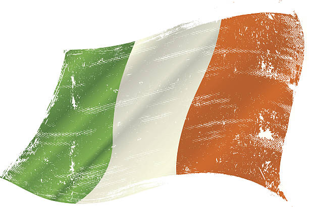 illustrazioni stock, clip art, cartoni animati e icone di tendenza di bandiera irlandese grunge - irish flag