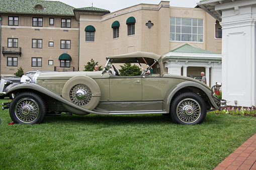 Hershey, PA, USA-June 14, 2015:  1930 Packard 734 Speedster Runabout on display at The Elegance at Hershey.  The car was never advertised and only 40 were made.