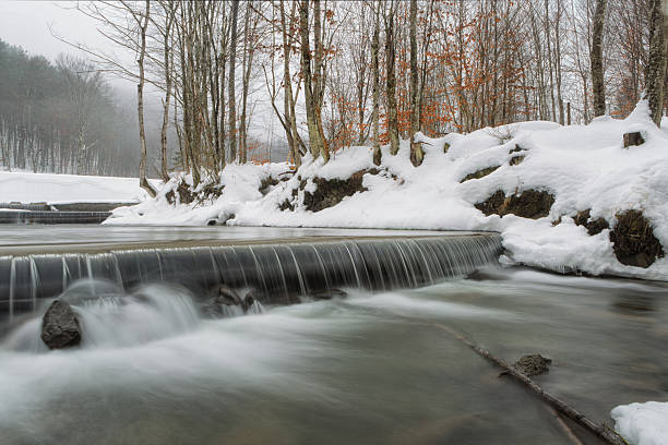 istock Winter waterfall photographed long exposure 477498016