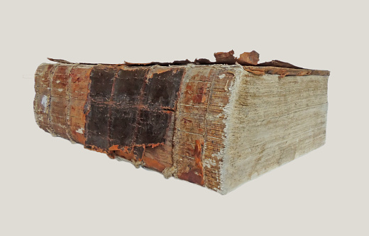 Spine of old book