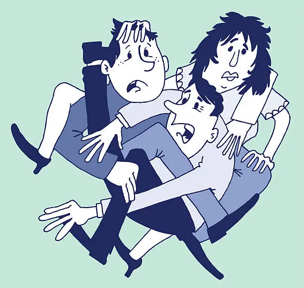 Vector illustration of Three is a crowd