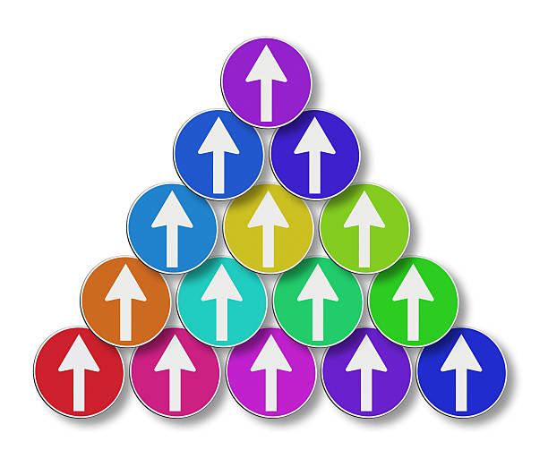 istock Multi-colored arrow composed of many colored arrows 477503446