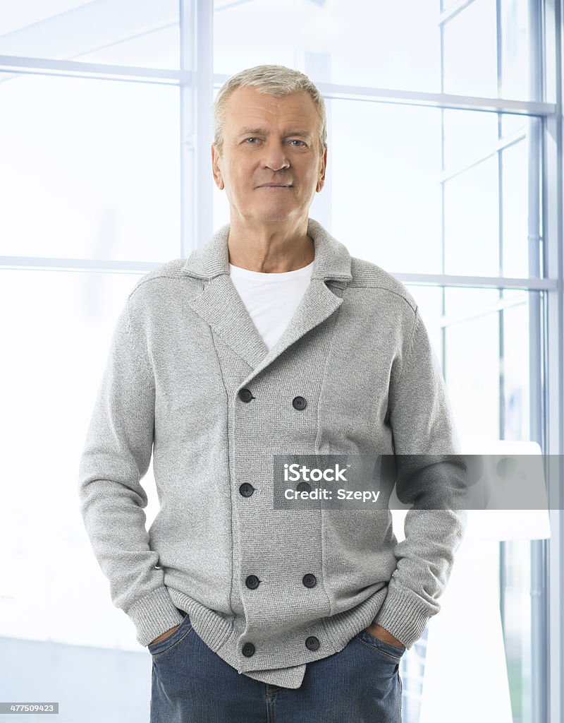 Portrait of senior man Modern senior businessman  in casual standing  in office. 60-69 Years Stock Photo