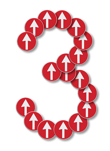 istock Number three written with road arrows signs 477511306