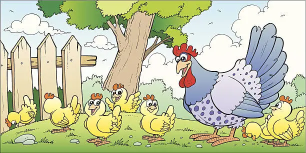 Vector illustration of Chickens