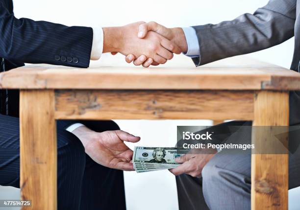 Underthetable Transactions Stock Photo - Download Image Now - Bribing, Currency, White Collar Crime