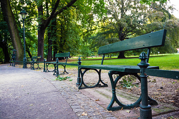 istock Bench at park in Krakow, Poland 477515973