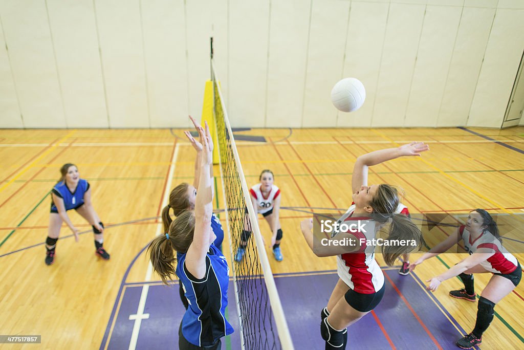 Pallavolo in stile college - Foto stock royalty-free di 16-17 anni