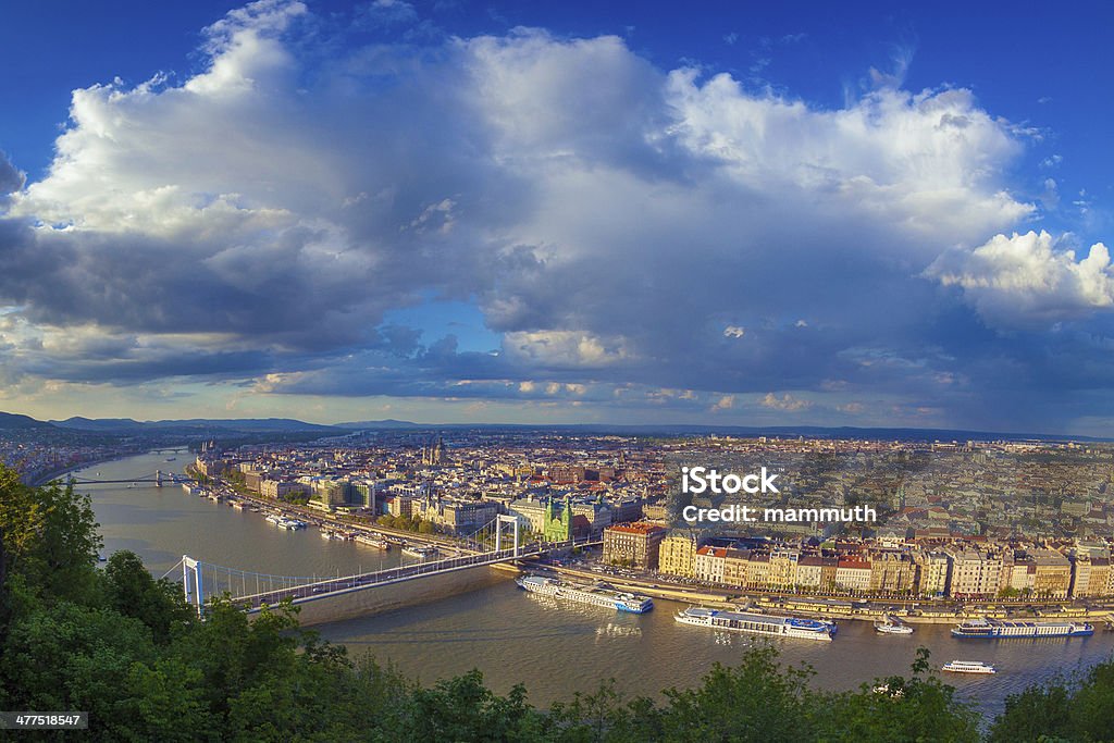 Budapest cityscape Budapest cityscape - the Danube river, Liberty Bridge, Chain Bridge Bridge - Built Structure Stock Photo