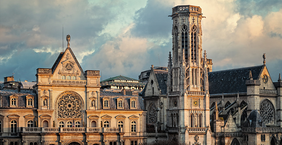 Notre Dame Cathedral district in Paris.