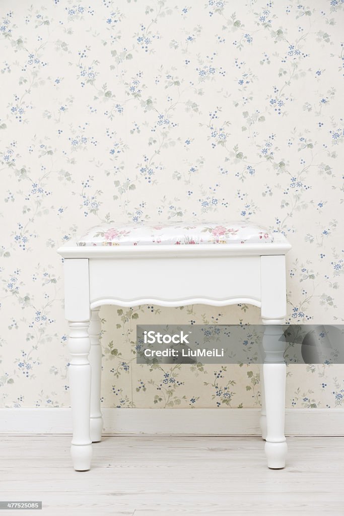 White wooden chair White wooden chair, put in the bedroom Decoration Stock Photo