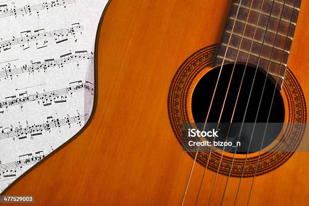 Klassische Gitarre Und Noten Stockfoto und mehr Bilder von Akkord - Akkord, Akustikgitarre, Altertümlich