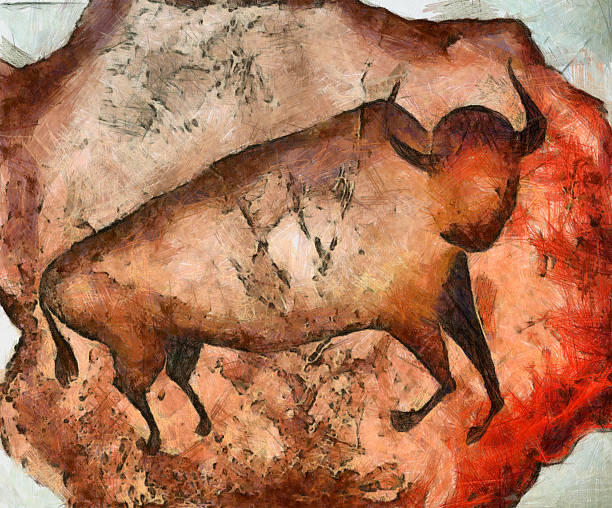 ilustraciones, imágenes clip art, dibujos animados e iconos de stock de bull a la de altamira - cueva de altamira