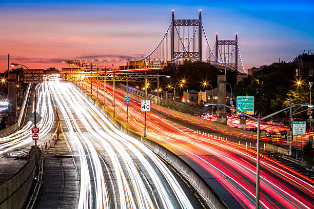 Light trails on I-278 near Triboro Bridge