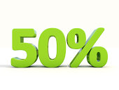 50% percentage rate icon on a white background