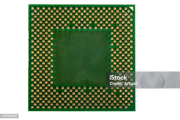 Macro Of Computer Processor Isolated Stock Photo - Download Image Now - CPU, Circuit Board, Close-up