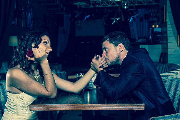 istock Engagement in the cafe: bride and groom 477533224