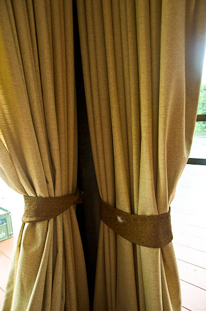 istock brown curtain Blinds curtain interior window 477533370