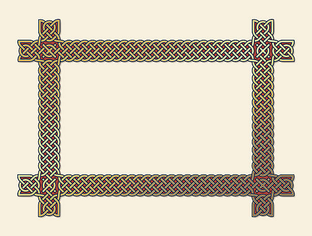 illustrations, cliparts, dessins animés et icônes de or noeud celtique cadre élément - celtic culture frame circle tied knot