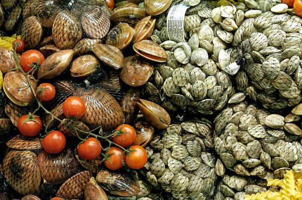 seafoods, and clams with tomatoes, fruits de mer