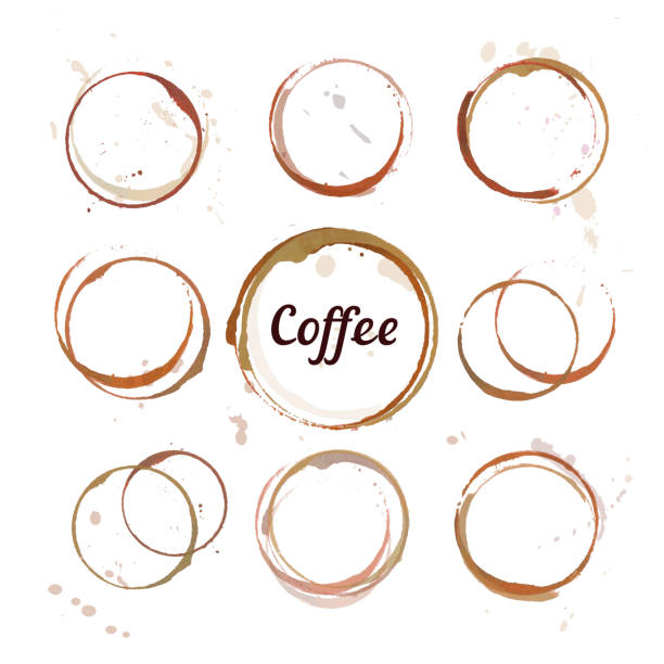 kawy plama kółkach - design element circle computer graphic coffee stock illustrations