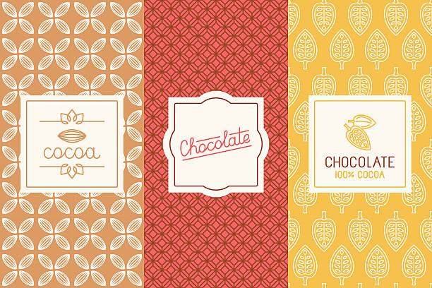 illustrazioni stock, clip art, cartoni animati e icone di tendenza di confezione di cioccolato e cacao - chocolate cocoa hot chocolate backgrounds