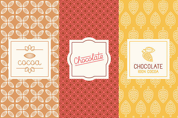 opakowanie czekolady, kakao - monochrome background stock illustrations
