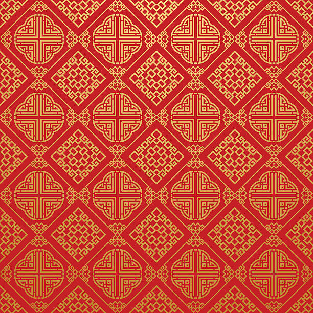 Seamless Pattern Stylish Texture Asia Asia, modern texture, geometric tiles, wallpaper seamless pattern, background in retro style for your design placard, book, cover, design poster, invitation, wallpaper for wall, vector illustration chinese ethnicity stock illustrations