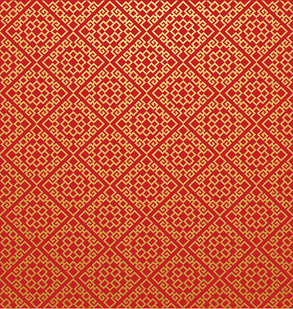 wzór tekstury bezszwowe stylowe azji - asian ethnicity pattern textile seamless stock illustrations