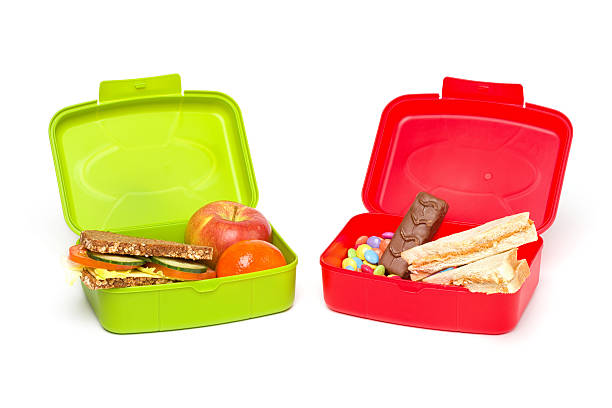 istock Healthy & Unhealthy Lunch Box, Isolated on White 477537403