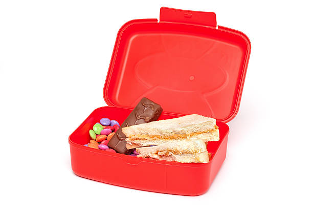 istock Red Unhealthy Lunch Box, Isolated on White 477537707