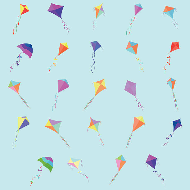 Kites abstract cute kites on a blue background sky kite stock illustrations