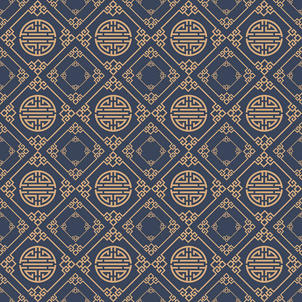 wzór tekstury bezszwowe stylowe azji - asian ethnicity pattern textile seamless stock illustrations