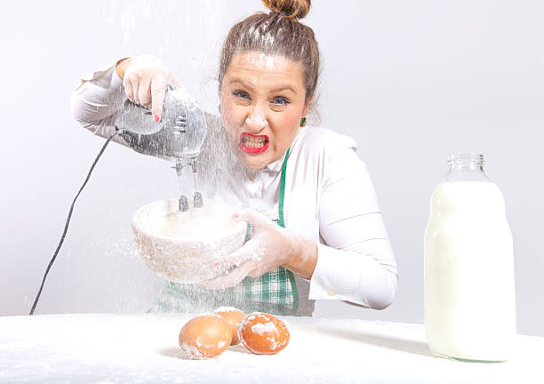Crazy cooking housewife