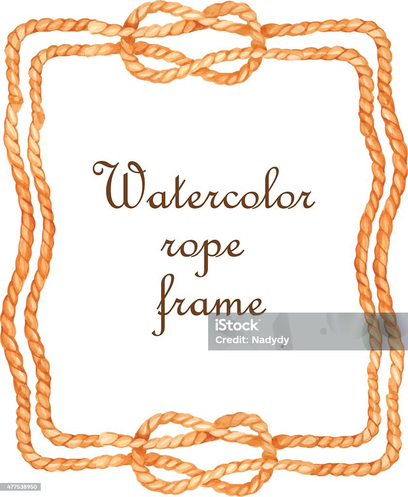 Watercolor Rope Graphics Watercolor Rope Frame Stock Illustration - Download Image Now - 2015 ...