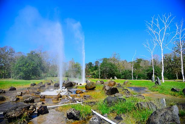 Hot spring The hot springs in fine weather. three sisters springs stock pictures, royalty-free photos & images