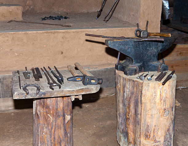 istock ancient wooden architecture, smithy interior. Vitoslavlitsy, Great  Novgorod 477543416