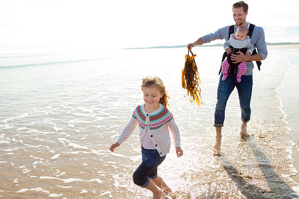 istock Father with Children on the Beach 477545772