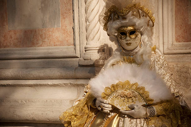 karneval von venedig 2014 - san zaccaria horizontal looking at camera outdoors stock-fotos und bilder