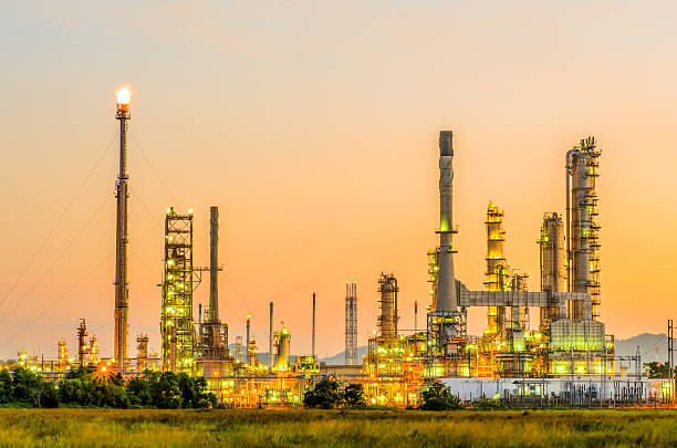 istock Petrochemical plant at twilight 477546554