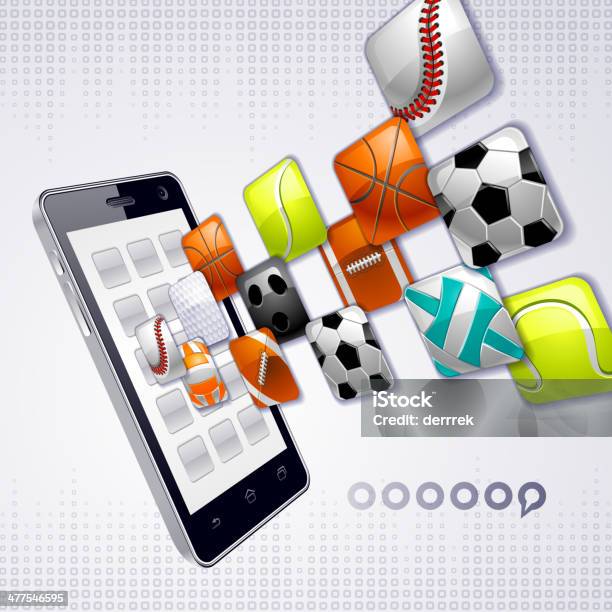 Smart Phone Sport Stock Illustration - Download Image Now - American Football - Ball, American Football - Sport, Baseball - Ball