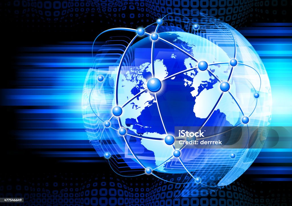 Глобальная система связи - Векторная графика Абстрактный роялти-фри