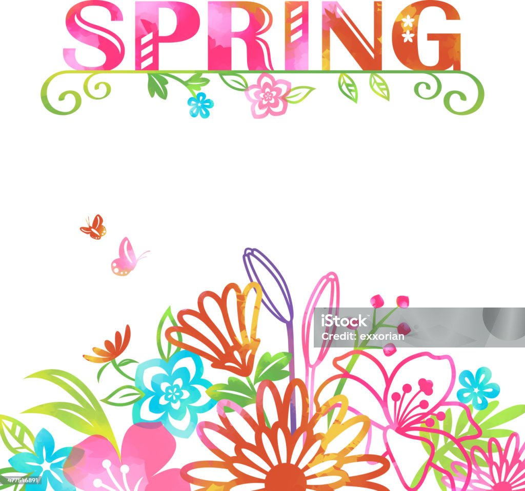 Blossom into Spring Flowers Symbol Blossom into spring. Bunch of Flowers stock vector