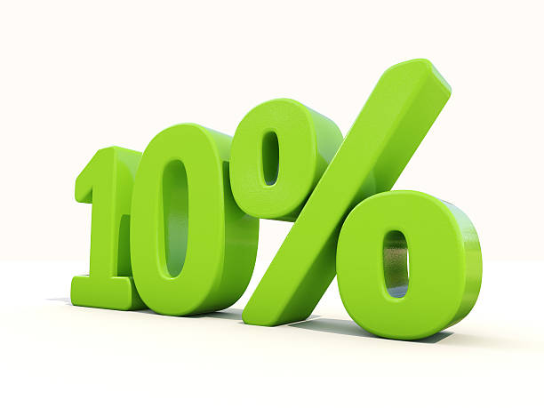 istock 10% percentage rate icon on a white background 477546923