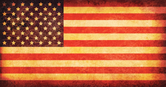 Grunge Vector illustration of USA flag.