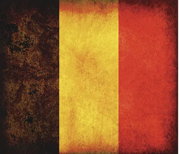 Vector illustration of Belgium grunge flag