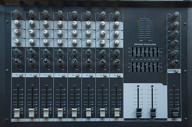 istock Buttons equipment for sound mixer control 477547138
