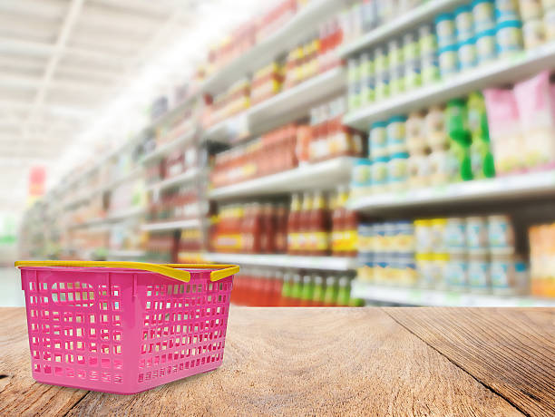 istock Supermarket blur background , Miscellaneous Product shelf 477547482