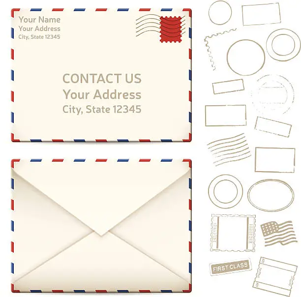 Vector illustration of Contact Us Mail Letters